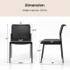 Black waiting room chair dimensions with ergonomic mesh backrest and padded seat, weight capacity 330 lbs.
