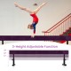 7.5 feet purple gymnastics beam with 3-height adjustable function, designed for safe practice and flexible placement.