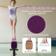 Adjustable 7.5 ft purple gymnastics beam with non-skid suede surface, ideal for safe practice at various heights.