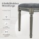 Gray upholstered dining bench with vintage style, solid rubber wood legs, and artistic button tufting for versatile use.