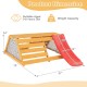 5-in-1 wooden jungle gym with slide and climbing wall, designed for kids aged 3-8, ideal for indoor playrooms.