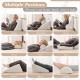 Adjustable 3-piece bed wedge pillow set in off-white, featuring air memory foam for neck, waist, and leg support.