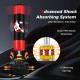 Freestanding punching bag with shock absorbers and 12 suction cups for stable, quiet training at home.