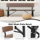 72-inch brown patio bench with HDPE seat and backrest, designed for outdoor comfort and support up to 1100 lbs.