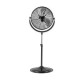 20-inch high-velocity pedestal fan in black with adjustable height and 3 speeds for efficient cooling in large areas.
