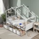 Twin House Bed in white with a whimsical house shape, perfect for themed bedrooms with imaginative designs and safety.