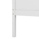 Close-up of the white headboard of the Twin House Bed with protective fence and sturdy wood support for safety.