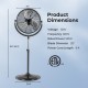 20-inch high velocity pedestal fan with adjustable height, 3 speeds, and stable metal base for efficient cooling.