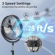 20-inch high-velocity pedestal fan with 3 speeds, adjustable height, and powerful airflow for efficient cooling.