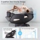 Full body zero gravity shiatsu massage chair in coffee color, showcasing 3-position design and space-saving feature.