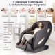 Full body zero gravity shiatsu massage chair in coffee color, showcasing 6 massage techniques for ultimate relaxation.