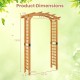 Wooden garden arch trellis measuring 7.5 ft, made of durable fir wood, ideal for climbing plants and outdoor decor.