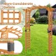 Wooden garden arch trellis with elegant lattice design, made of durable fir wood, ideal for climbing plants and outdoor.