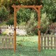 Wooden garden arch trellis made of fir wood, 7 feet tall, ideal for climbing plants and outdoor decoration.