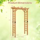 Wooden garden arch trellis, 7 ft tall, made of durable fir wood, ideal for climbing plants and decorative displays.