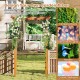 Wooden garden arch trellis for climbing plants, 7 feet tall, featuring elegant design for outdoor decoration and.