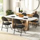 Padded folding chairs with a metal frame in black, featuring ergonomic backrests, ideal for events and easy storage.