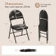 Padded folding chair with metal frame, ergonomic backrest, and carry handle; ideal for events and easy storage.
