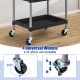 3-layer tool cart with black PP shelves and lockable swivel wheels, ideal for efficient storage in kitchens or garages.