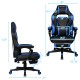 Side view of the Massage Gaming Chair with Footrest, featuring adjustable height and ergonomic design for comfort.