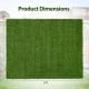 Synthetic turf mat dimensions of 4 ft by 6 ft, featuring drainage holes for pet-friendly outdoor and indoor use.