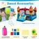 Indoor outdoor inflatable bounce house with smooth slide, basketball hoop, and 550W blower for endless fun.