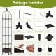Indoor outdoor raised garden bed with trellis, black, featuring wheels for easy movement and self-drainage system.
