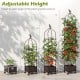 Indoor outdoor raised garden bed with trellis, adjustable height, and wheels for easy mobility, ideal for growing.