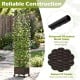 Indoor outdoor raised garden bed with trellis, black, featuring rust-proof metal tubes and wheels for easy movement.