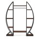 Tall 63" indoor plant stand with 10 tiers and metal hooks, featuring a stylish curved design for displaying potted.