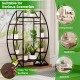 63" tall brown metal plant stand with 10 tiers, ideal for displaying potted plants in living rooms, bedrooms, or.