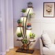Tall 8-tier indoor plant stand with grow lights, ideal for displaying potted plants and decor in living rooms or.