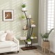 Tall 8-tier indoor plant stand with grow lights, showcasing potted plants and decorative items in a stylish corner.