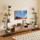 8-tier corner metal plant shelf with grow lights, perfect for showcasing plants and decor in various indoor spaces.