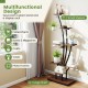 Tall 8-tier indoor plant stand with grow lights, perfect for displaying potted plants, books, and crafts in any room.