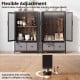 Industrial coffee bar cabinet featuring a rustic brown finish, adjustable feet, and flexible 2-tier storage.
