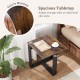 Spacious tabletop of the industrial sofa end table with a metal frame, perfect for living room or bedroom use.