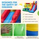 Inflatable bounce castle with double slides, made of water-resistant oxford cloth, designed for children's safety and.