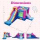 Inflatable bounce house with slides and basketball hoop, featuring a sweet doughnut theme and large jumping area for.