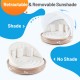 Inflatable Canopy Island Tanning Pool Lounger Float with retractable sunshade, perfect for beach or pool relaxation.