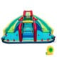 Inflatable Double Water Slide Park featuring dual slides, obstacle course, and 680W blower for year-round fun.