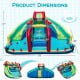 Inflatable Double Water Slide Park with obstacle course, featuring dual slides, climbing wall, and vibrant colors for.