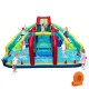 Inflatable Double Water Slide Park featuring dual slides, water cannons, and obstacle course for year-round fun.