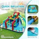 Inflatable Double Water Slide Park with slides, cannons, and obstacle course for year-round fun and easy setup.