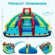 Inflatable Double Water Slide Park with obstacle course, featuring dual slides, climbing wall, and vibrant colors for.