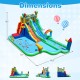 Inflatable water slide park with double slides, splash pool, and climbing wall, perfect for summer backyard fun.