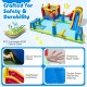 Inflatable Water Slide Bounce House featuring a climbing wall, mesh walls, and waterproof PVC for safe outdoor fun.