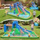 Inflatable water slide with dual climbing walls and splash pool, perfect for outdoor fun and family gatherings.