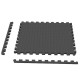 Interlocking 12-piece puzzle exercise mat in black, made of eco-friendly EVA material, ideal for safe training areas.