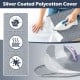 Ironing board with silver-coated cover, featuring heat-reflective, anti-scorching, and stain-resistant properties.